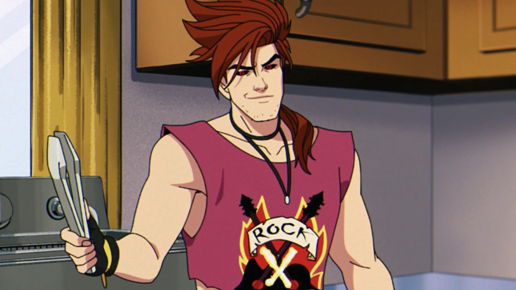 Gambit cooking in X-Men '97's premiere. 