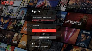 Netflix sign-in portal