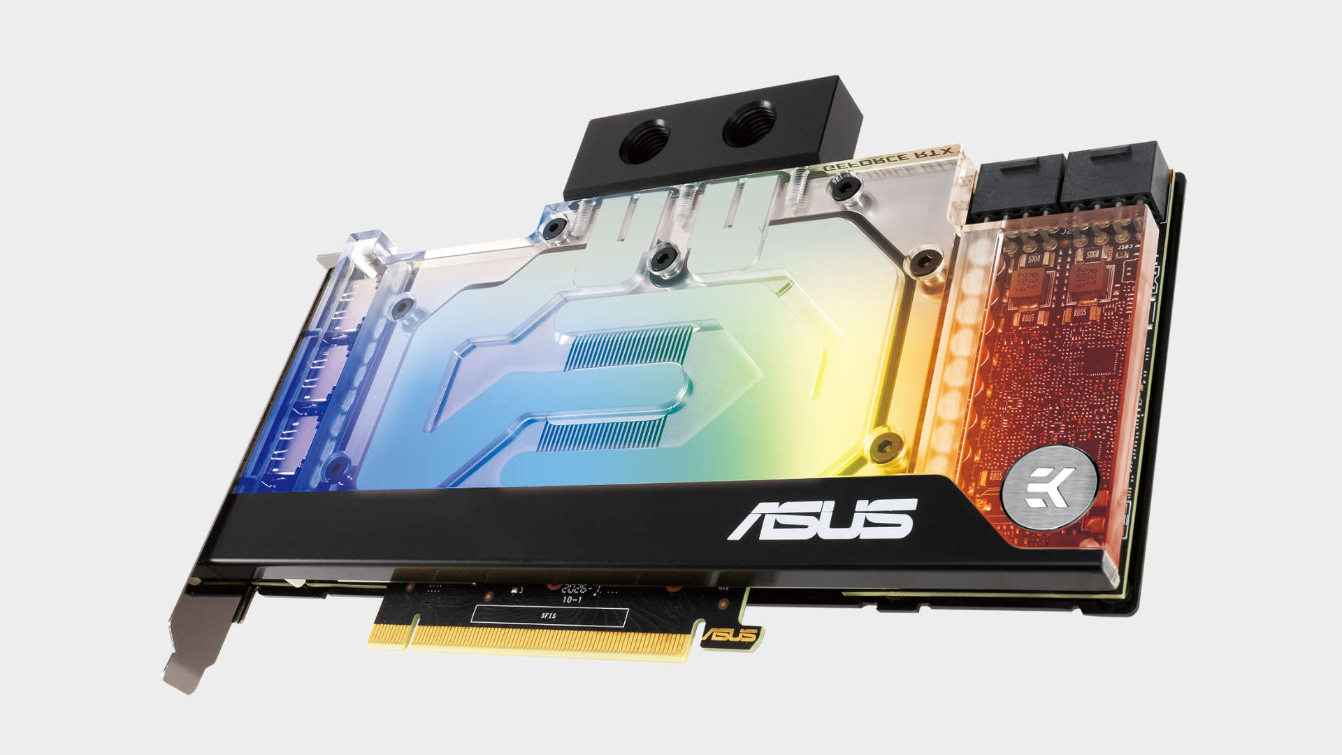  Asus gives its new Nvidia RTX 30-series GPUs a sexy watercooled PCB slip 