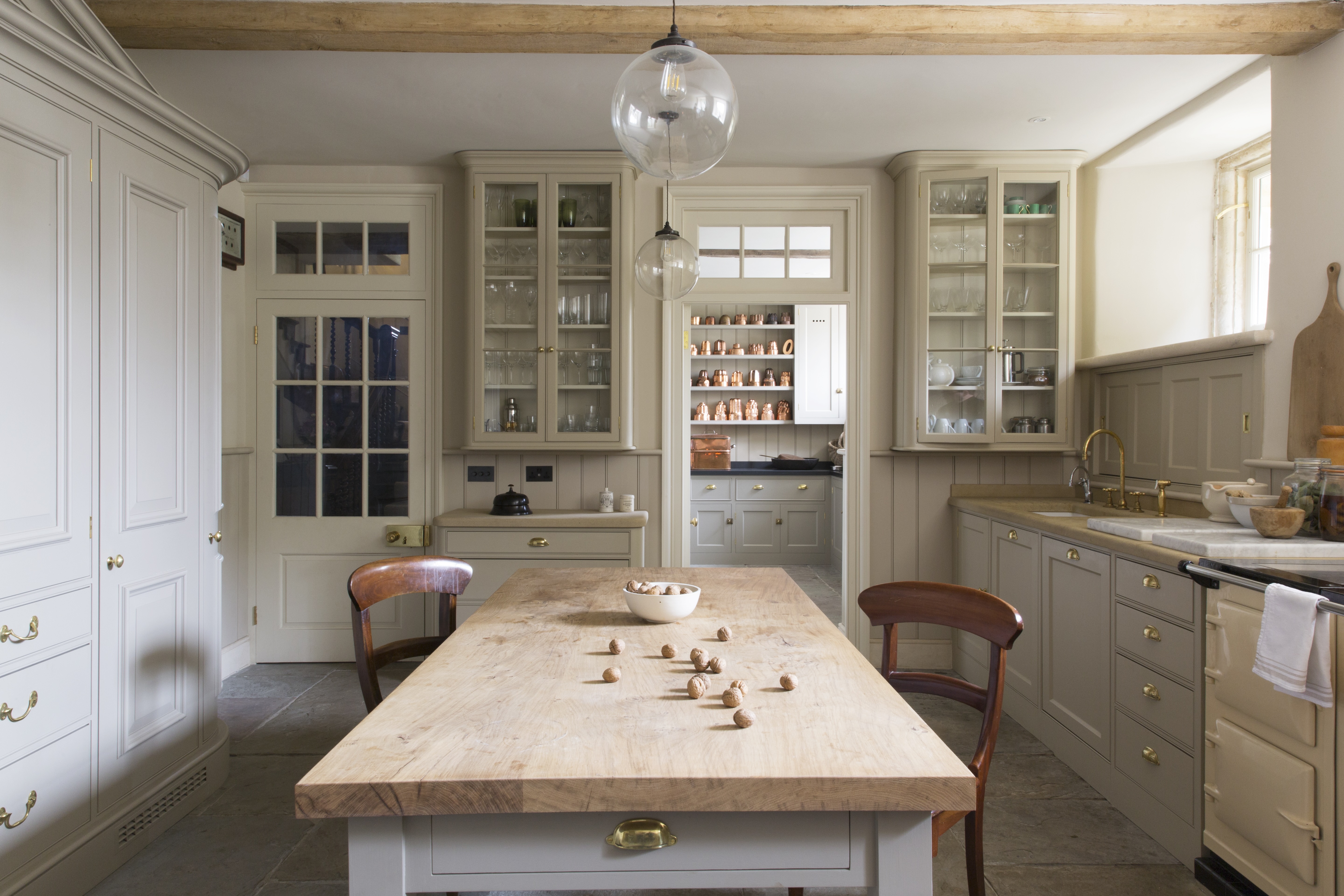 Cream and beige tone kitchen in a Queen Anne home