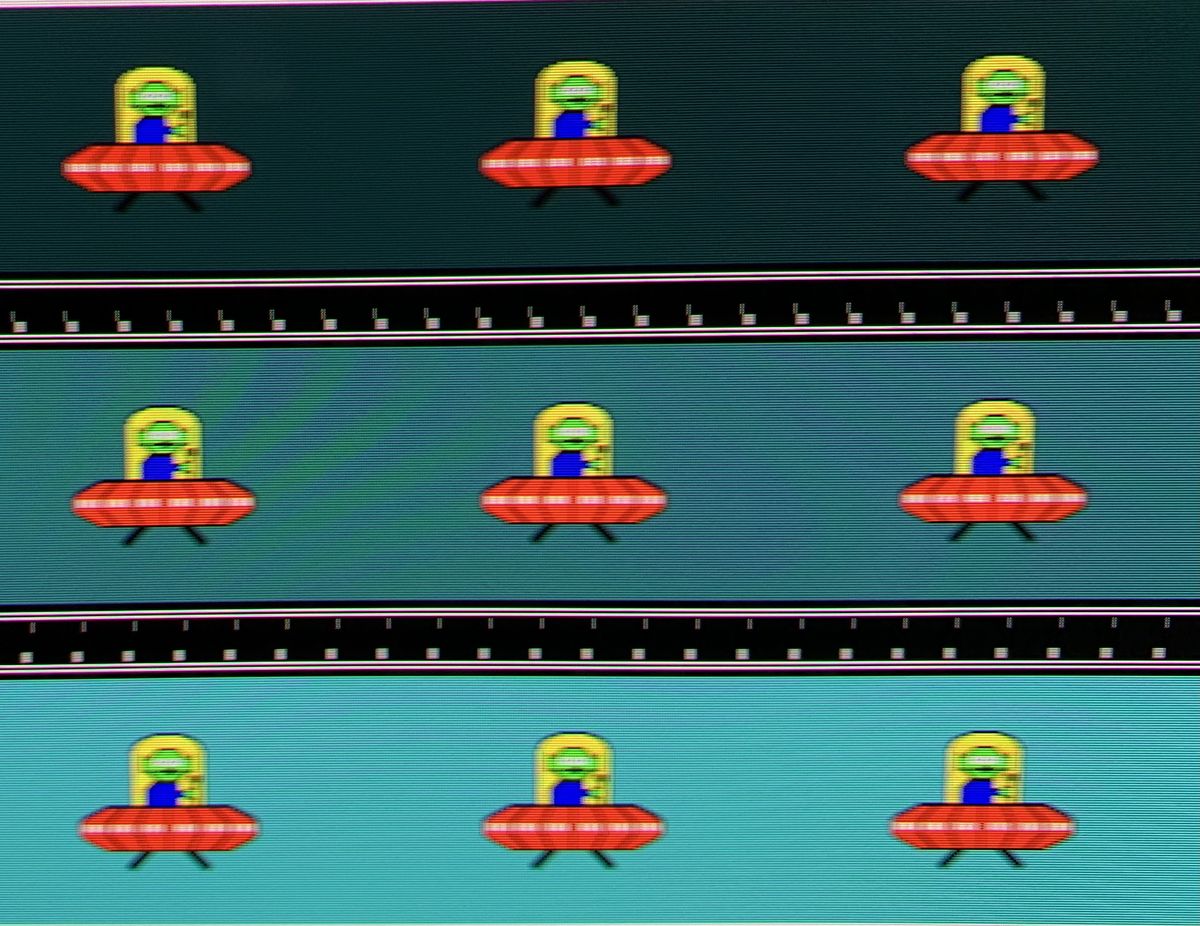 Screenshot of Alienware OLED response with the UFO test.