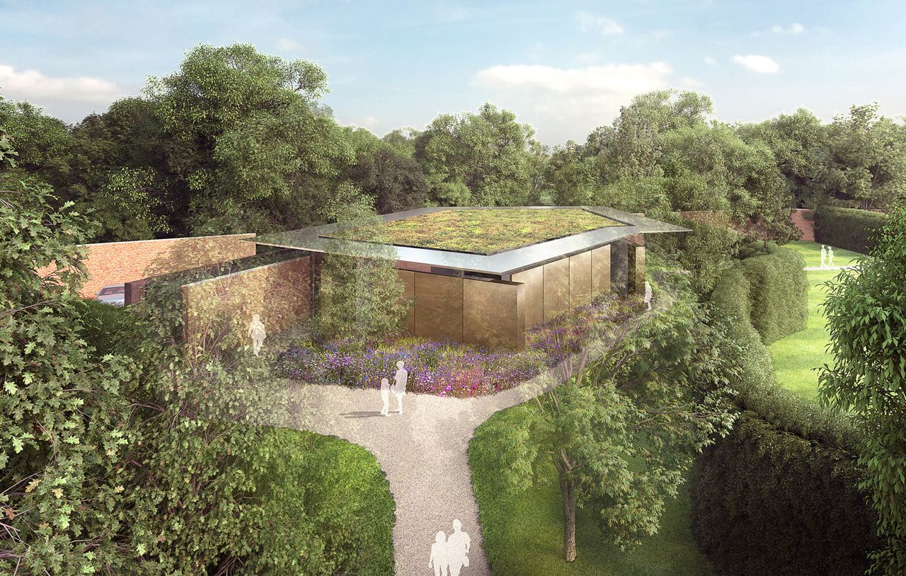 Aerial view of James and Deirdre Dyson&#039;s proposed art gallery on Dodington estate 