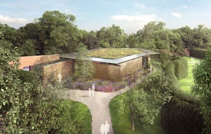 Aerial view of James and Deirdre Dyson's proposed art gallery on Dodington estate 