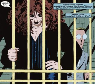 Sofia Falcone in Batman: The Long Halloween, as drawn by Tim Sale.