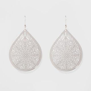 Women's Fashion Earring Filigree - A New Day™ Silver