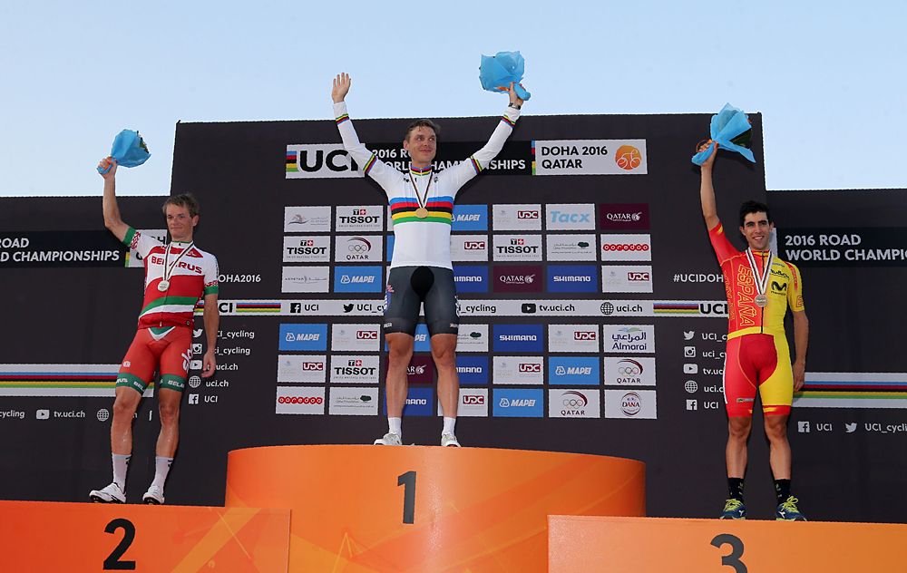Tony Martin (Germany) wins the time trial title at the 2016 UCI Road World Championships