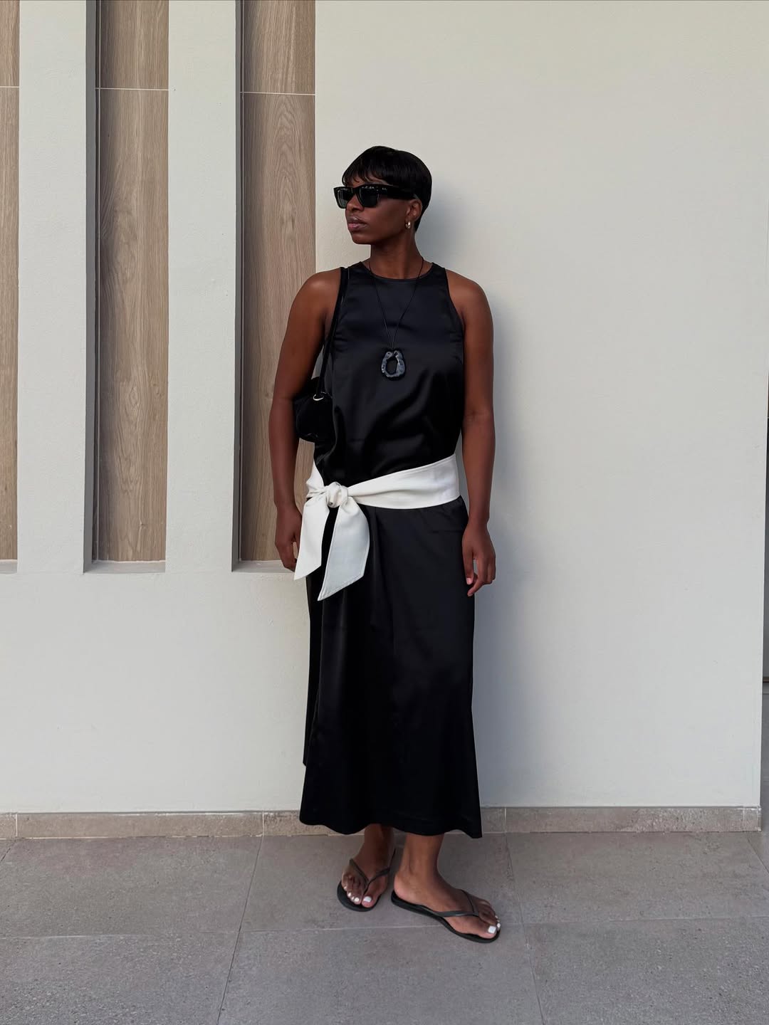 Grace in silk scarf and silk dress