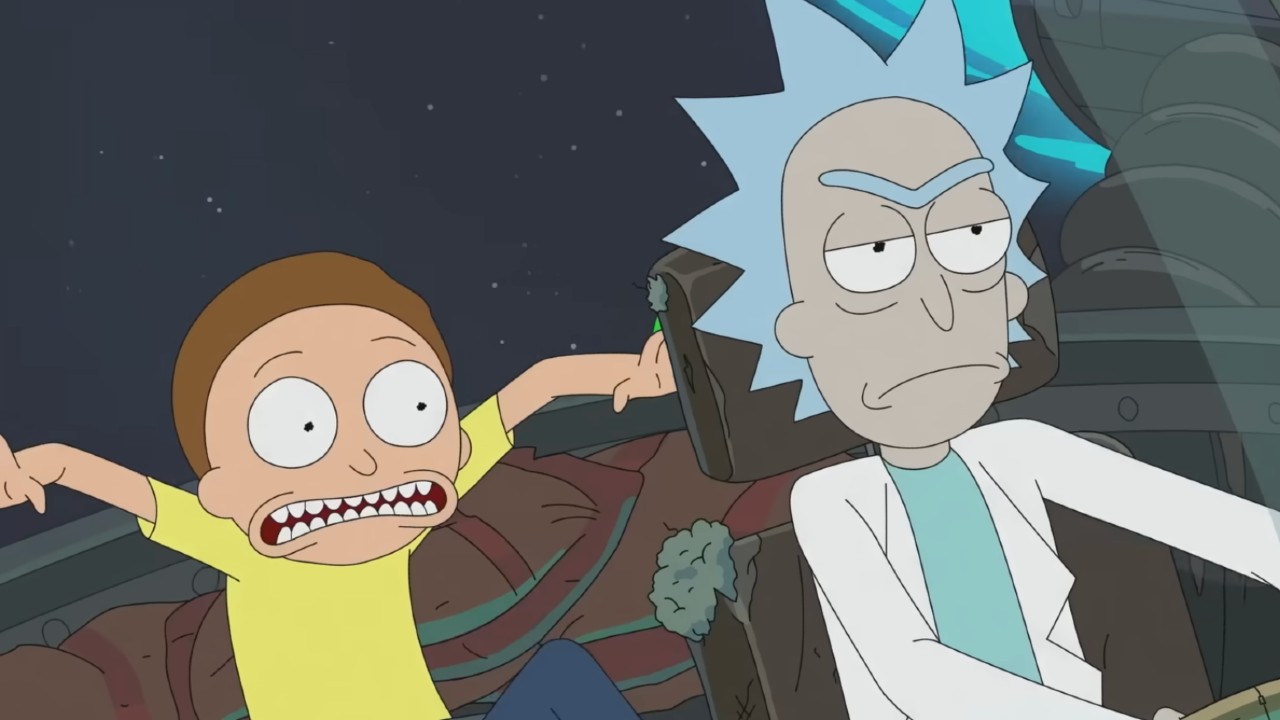 Morty and Rick in the ship