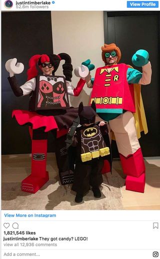 Justin Timberlake LEGO Batman Movie family Halloween Costumes 2018