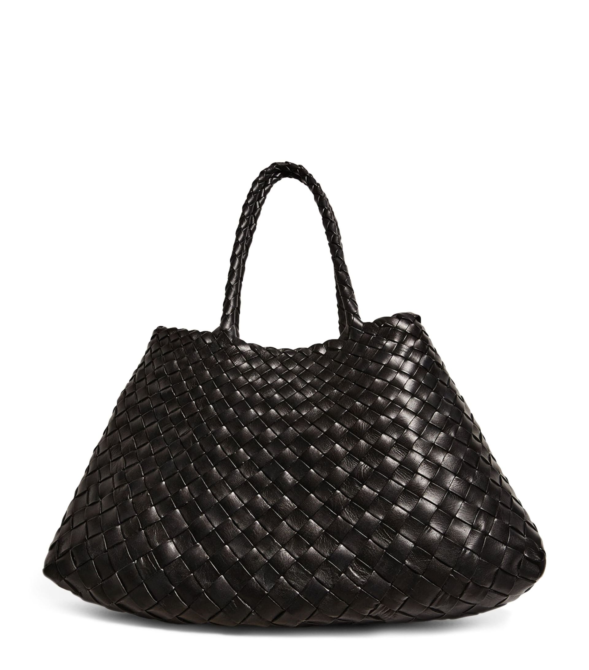 Small Leather Woven Santa Croce Tote Bag