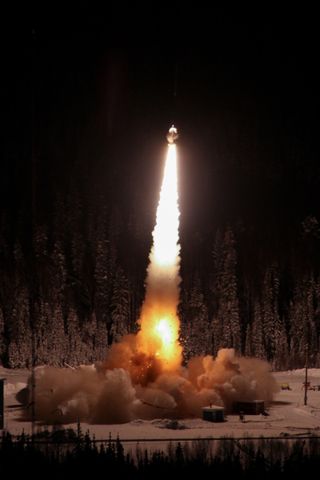 Another stunning view of NASA's PolarNOx experiment and its Black Brant IX sounding rocket launching from from the Poker Flat Research Range in Alaska on Jan. 27, 2017.