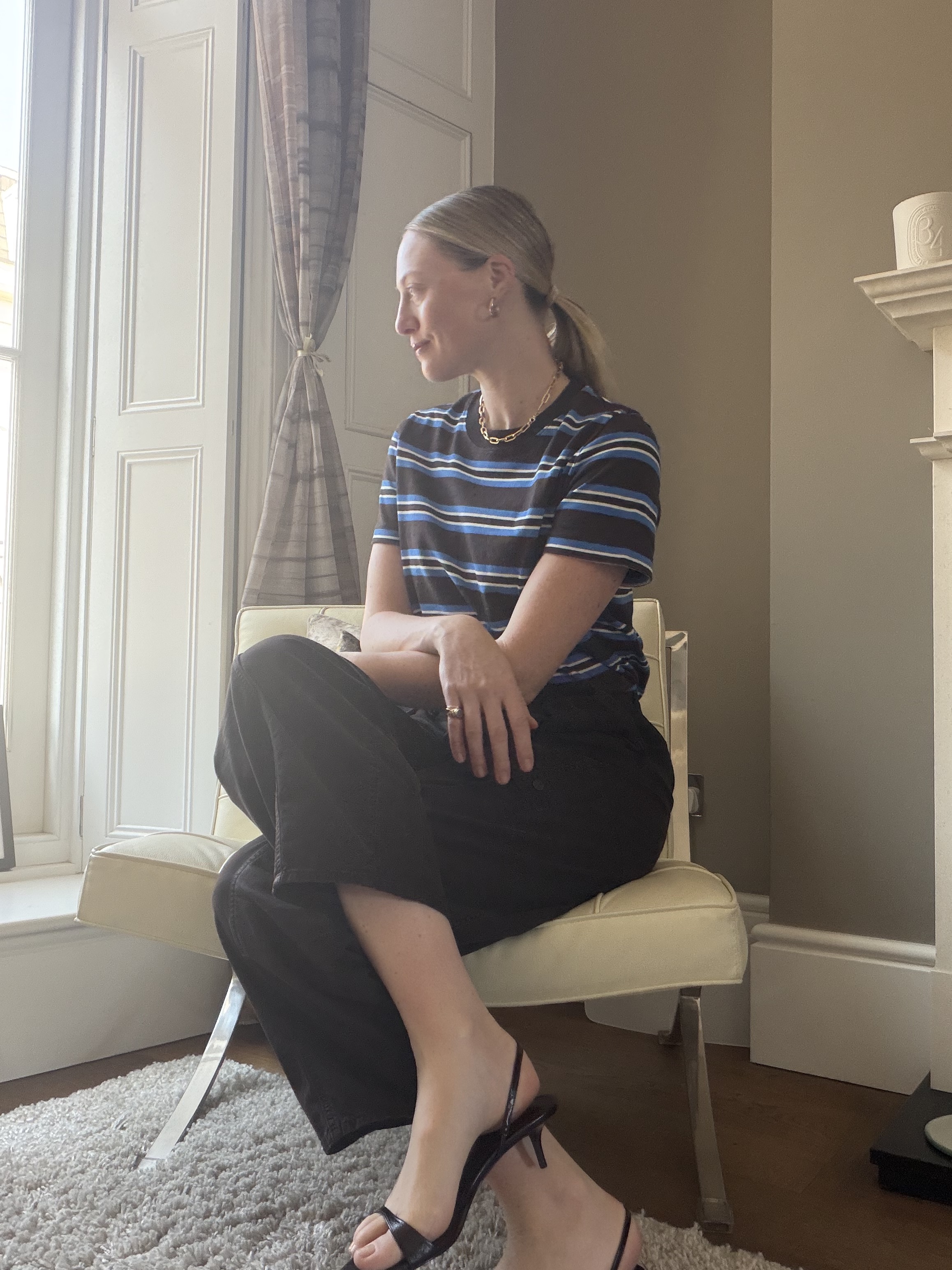 Brooke Ely Danielson poses in her slingback kitten heels