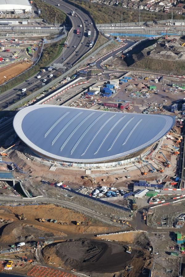 The exterior of the velodrome in London's Olympic Park