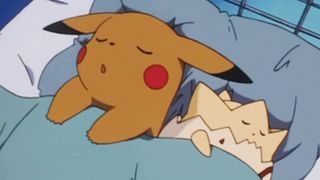 Pokemon anime Pikachu Togepi sleeping