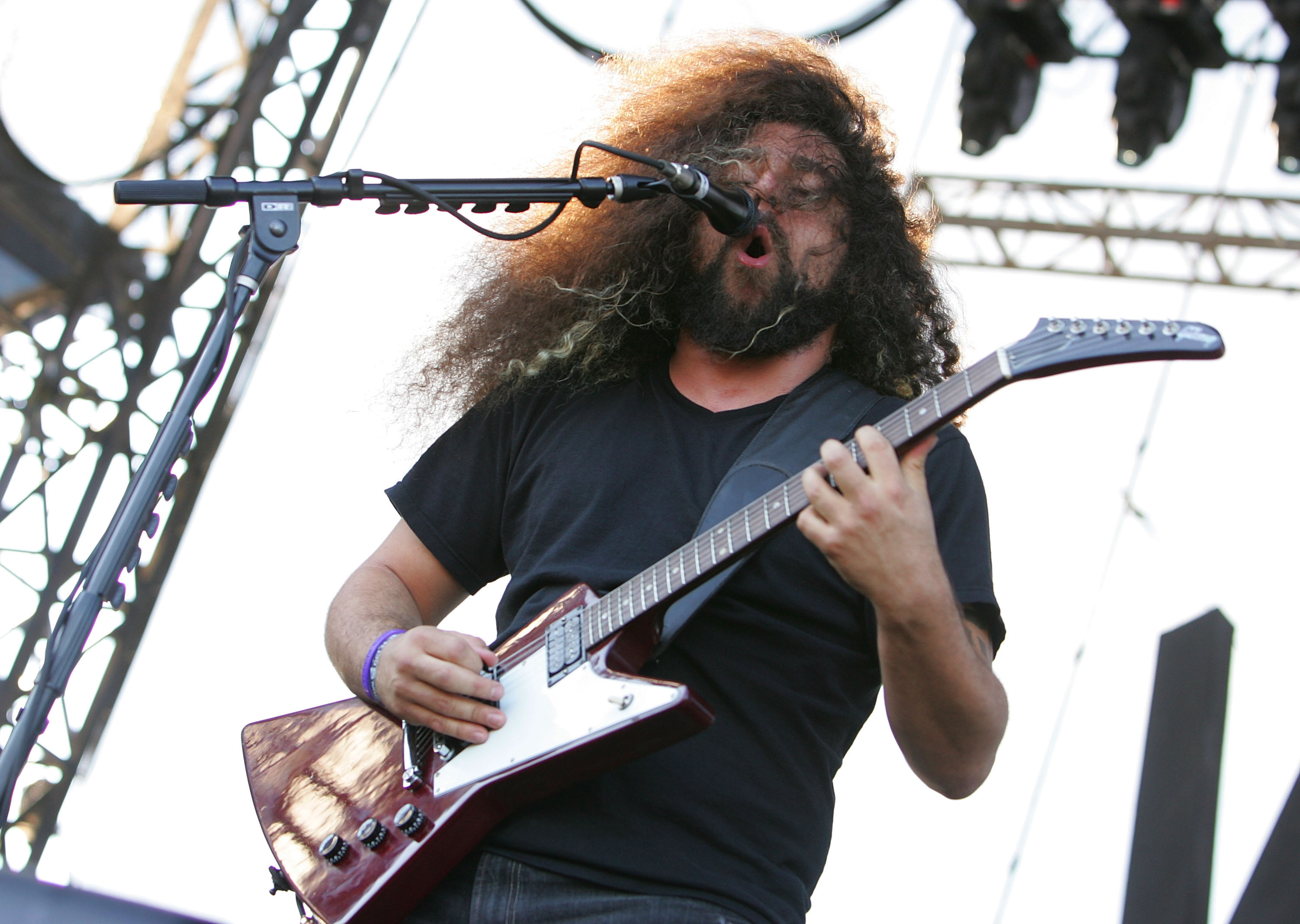 Claudio Sanchez performing onstage in 2007