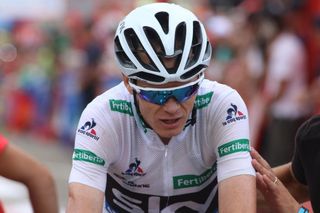 Chris Froome (Team Sky) after finishing stage 15