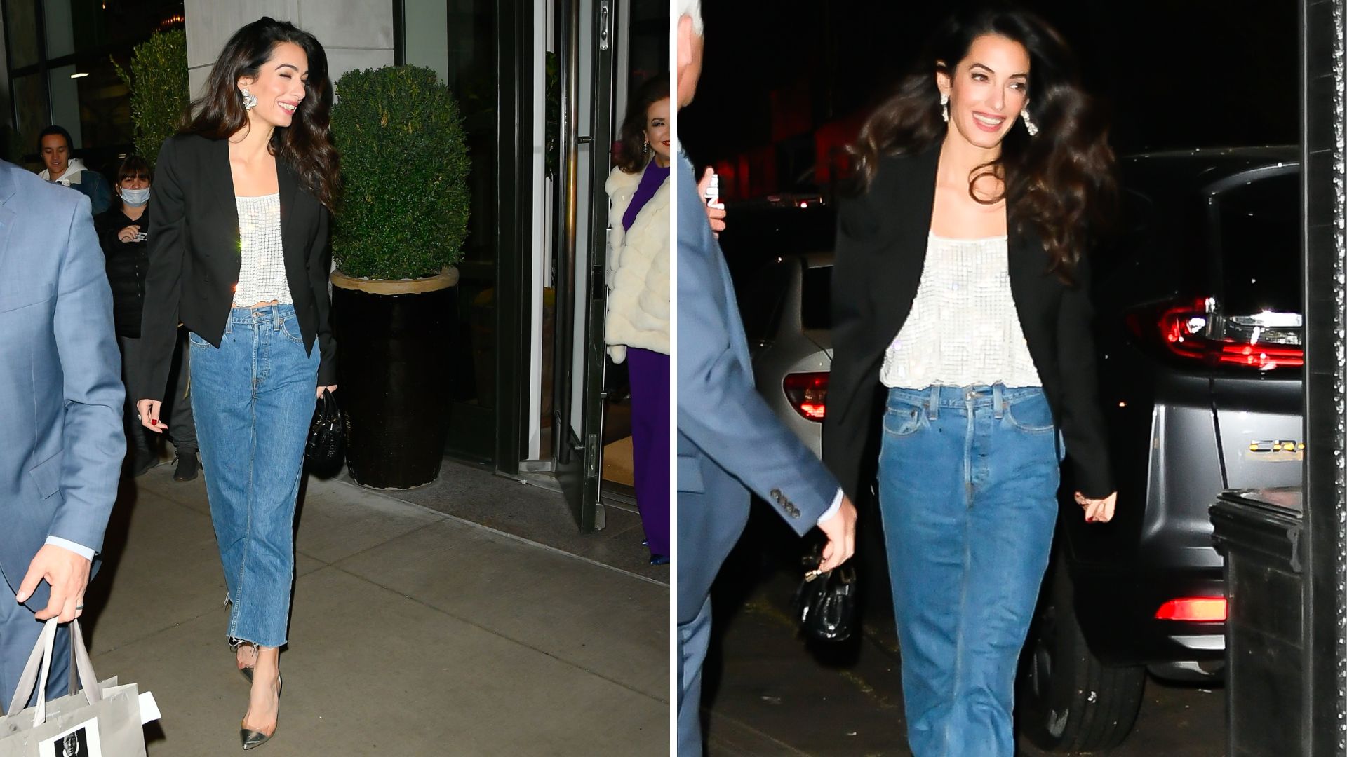 Two photos of Amal Clooney in New York, 2022