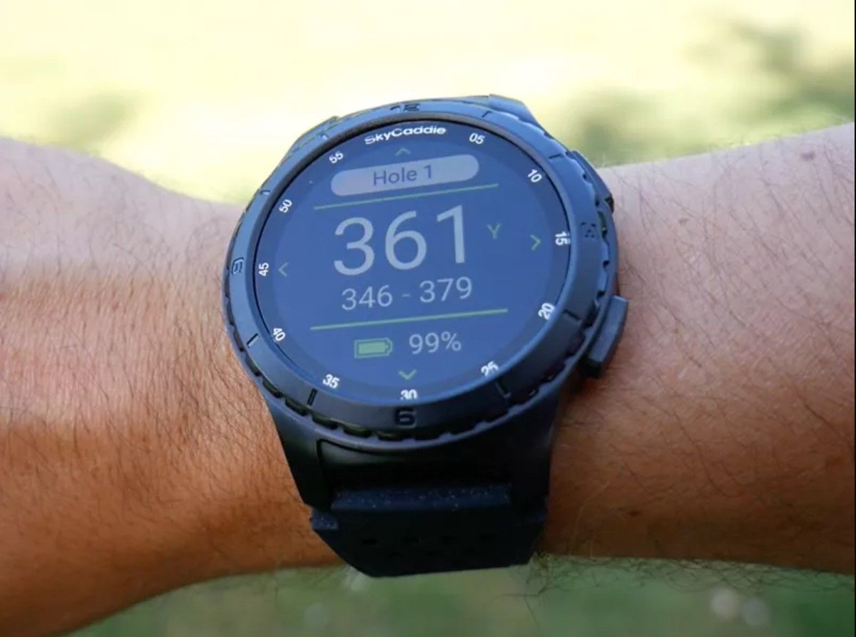 The SkyCaddie LX5 with numbers on it