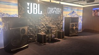 JBL Summit Everest loudspeakers in a demo room 