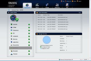 The appliance’s newly designed web interface provides a useful dashboard showing the status of all components and drives.