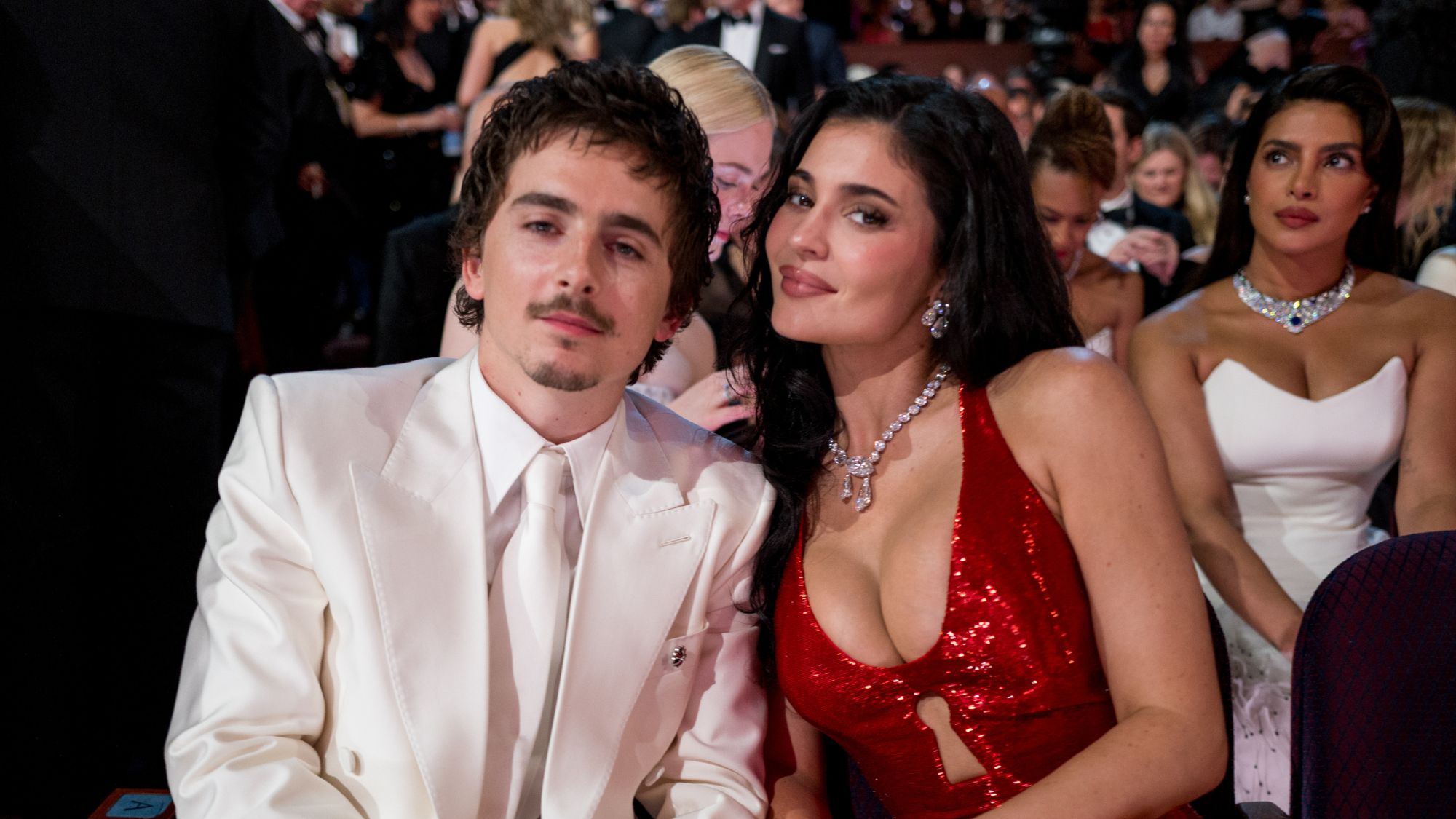 Kylie Jenner and Timoth&eacute;e Chalamet at the 2026 Oscars
