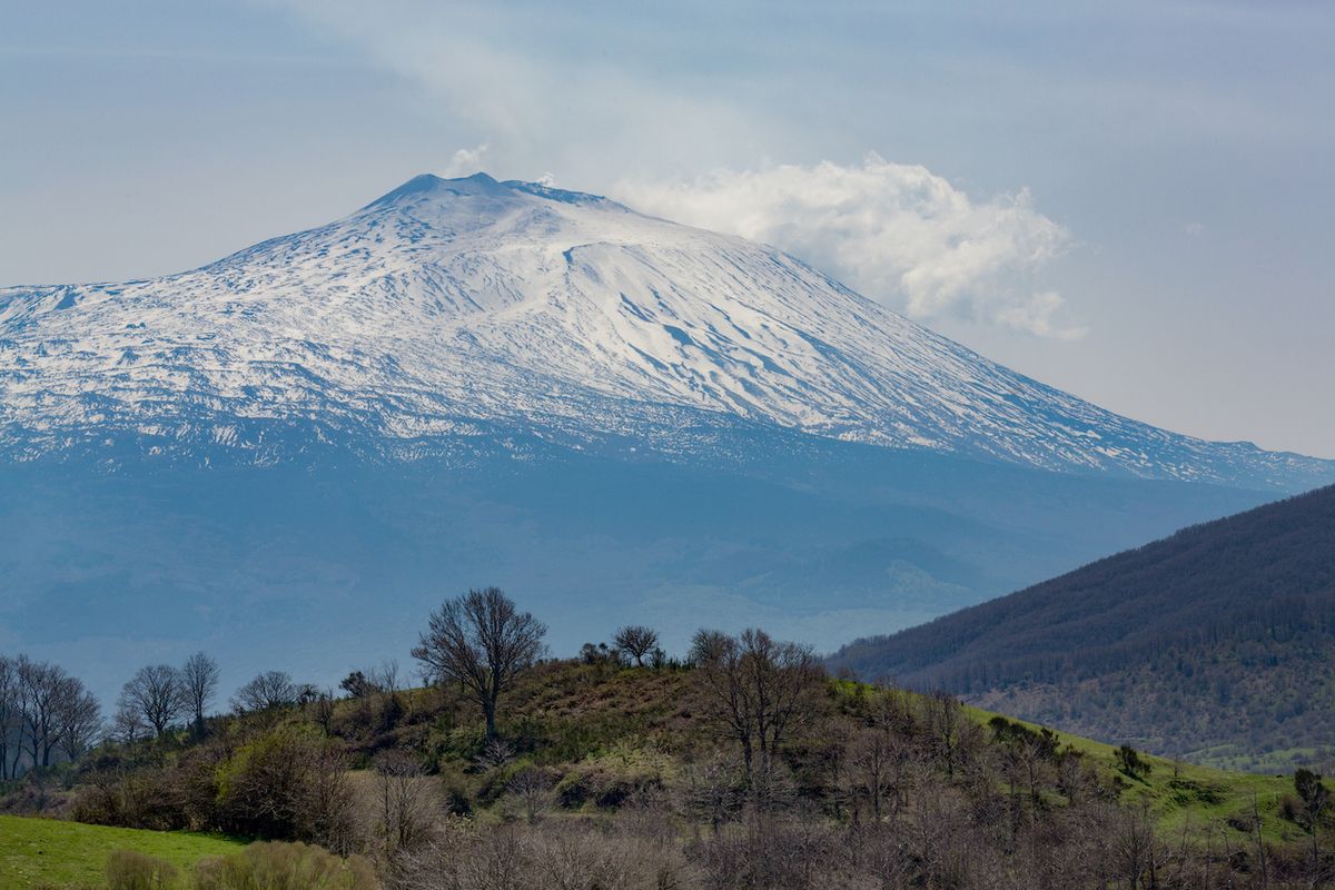volcano and snow