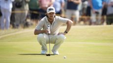 Tommy Fleetwood of England on the ninth green during the first round of The Open Championship at Royal Birkdale Golf Club on July 16, 2026 in Southport, England. 