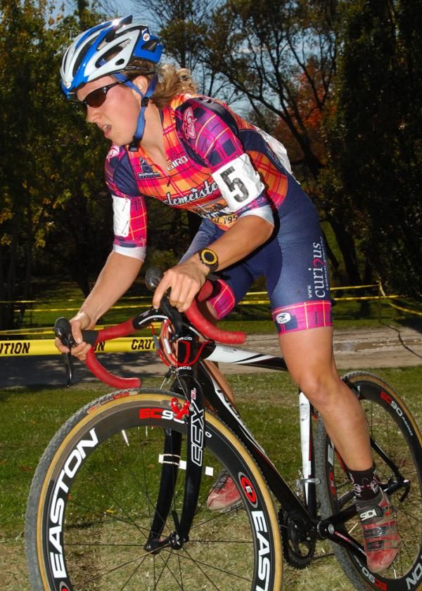 Race winner Katy Curtis in full flight.