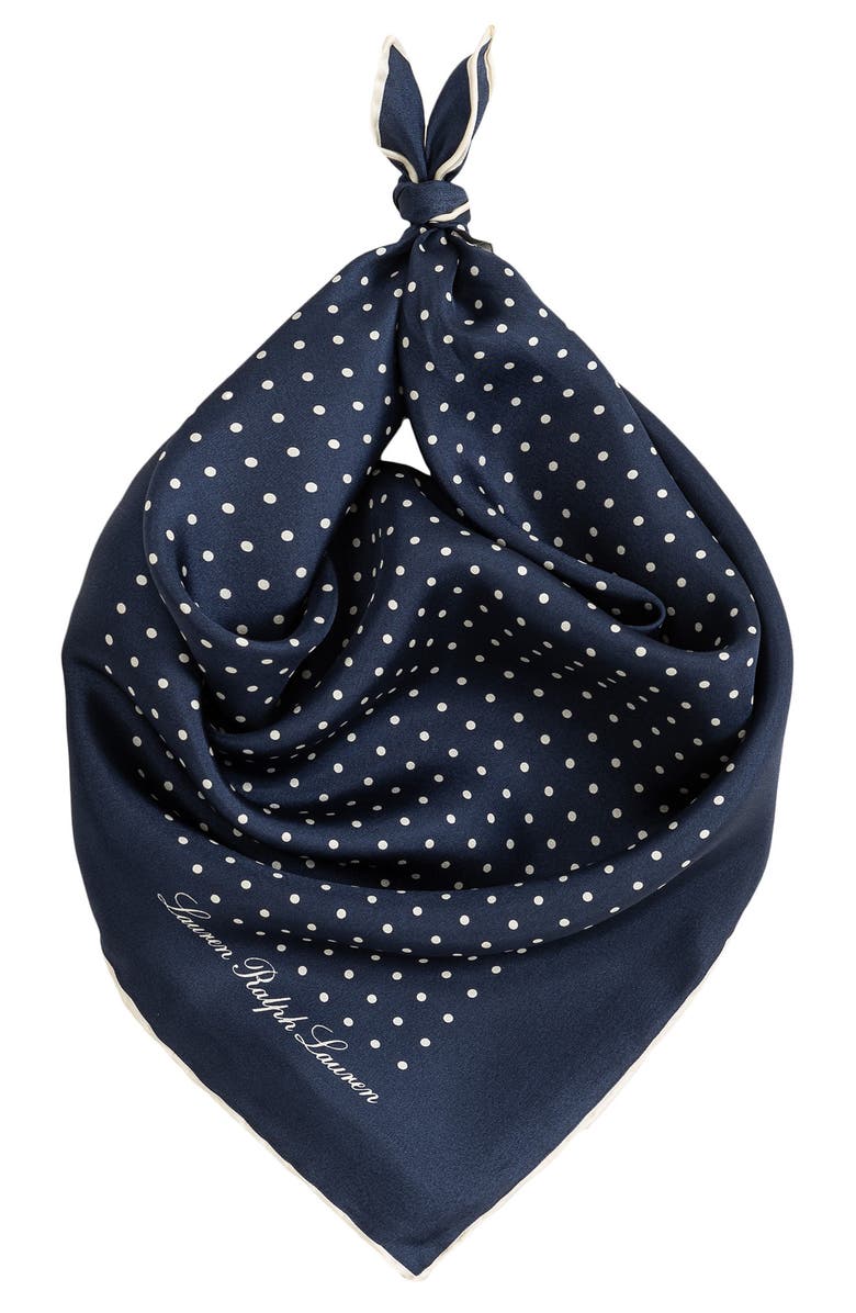 Polka Dot Square Silk Scarf