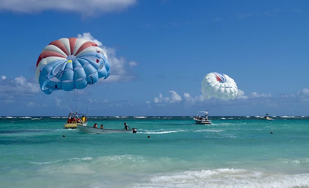 Tourists out on the water in the Dominican Republic.