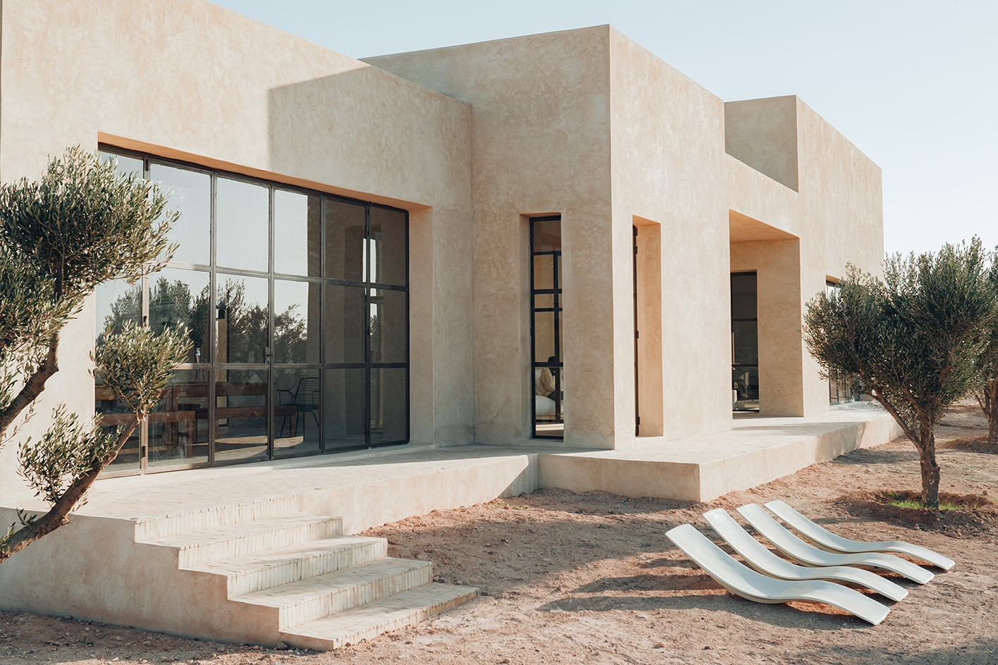 Moroccan villa DDAR, a building in minimalist geometries and neutral tones