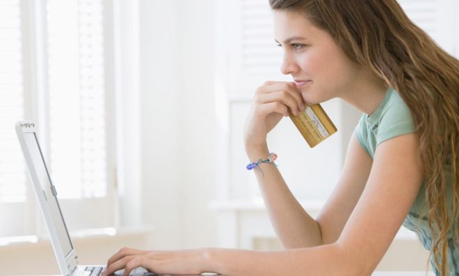 Teen with credit card