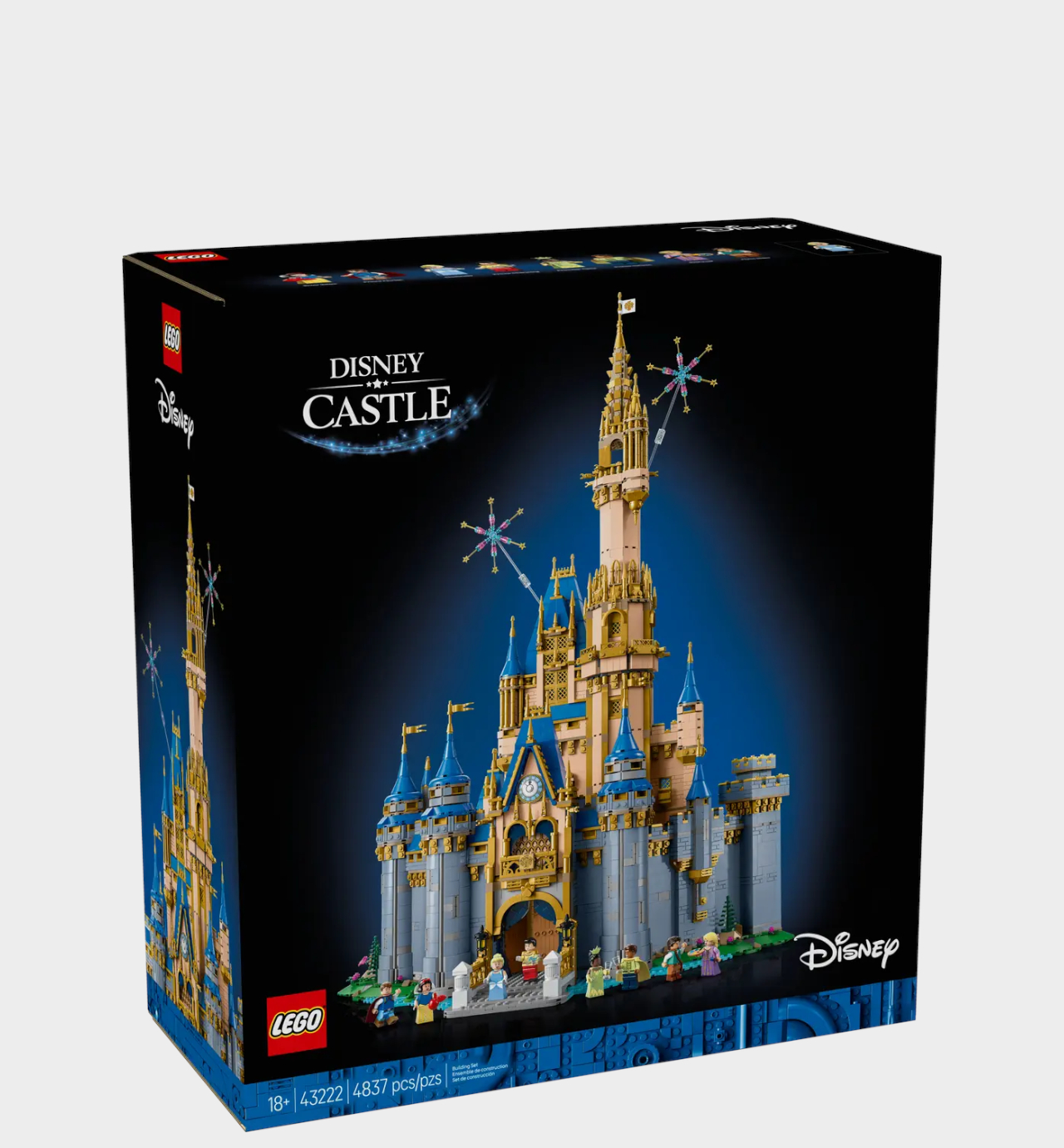 Lego Disney Castle set box against a plain background