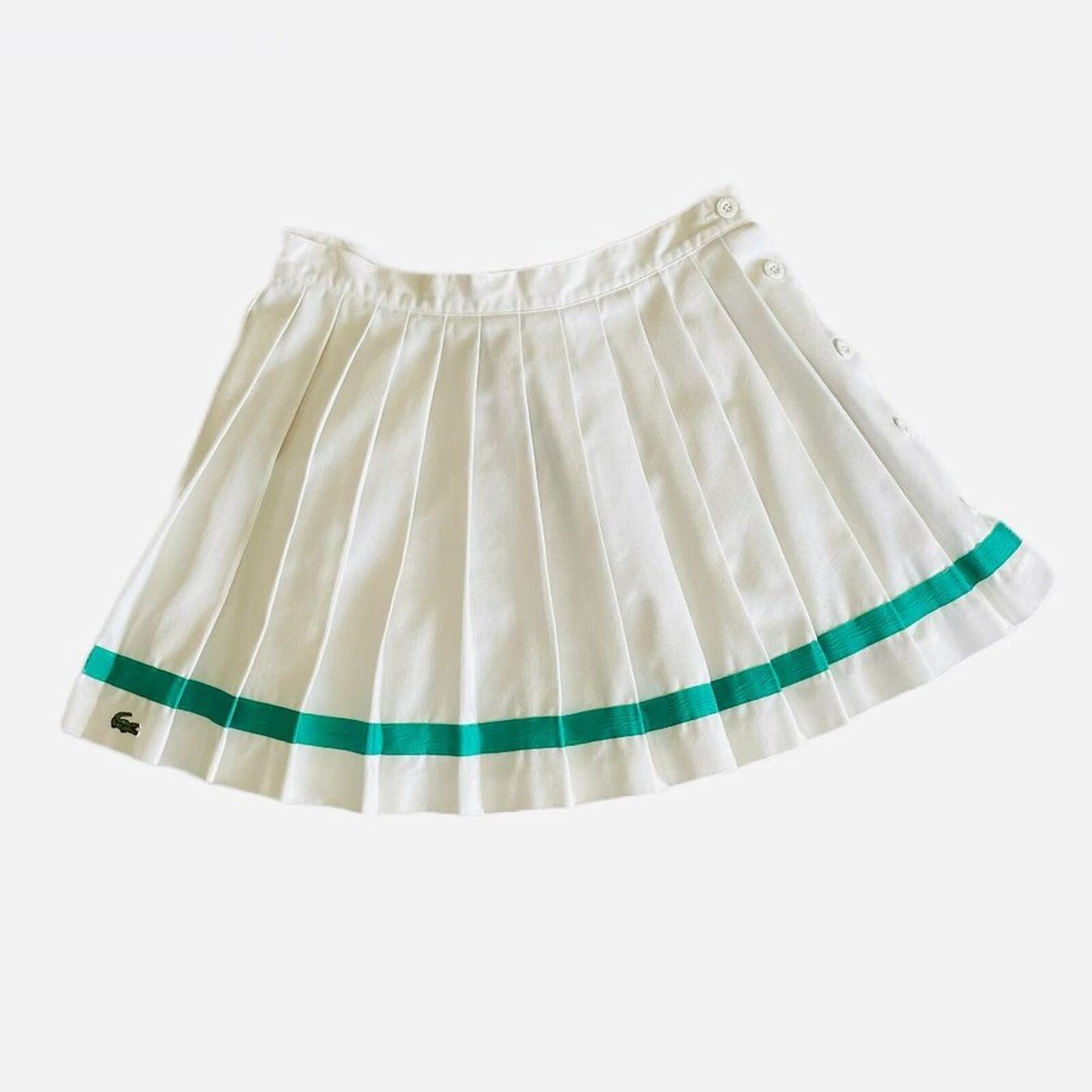 Vintage Lacoste Izod Pleated White Tennis Skirt Euc – Size 12
