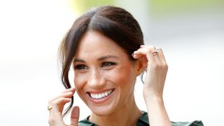 BOGNOR REGIS, UNITED KINGDOM - OCTOBER 03: (EMBARGOED FOR PUBLICATION IN UK NEWSPAPERS UNTIL 24 HOURS AFTER CREATE DATE AND TIME) Meghan, Duchess of Sussex visits the University of Chichester's Engineering and Technology Park on October 3, 2018 in Bognor Regis, England. The Duke and Duchess married on May 19th 2018 in Windsor and were conferred The Duke & Duchess of Sussex by The Queen. (Photo by Max Mumby/Indigo/Getty Images)