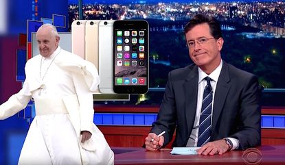 Stephen Colbert tries to recreate a papal audience