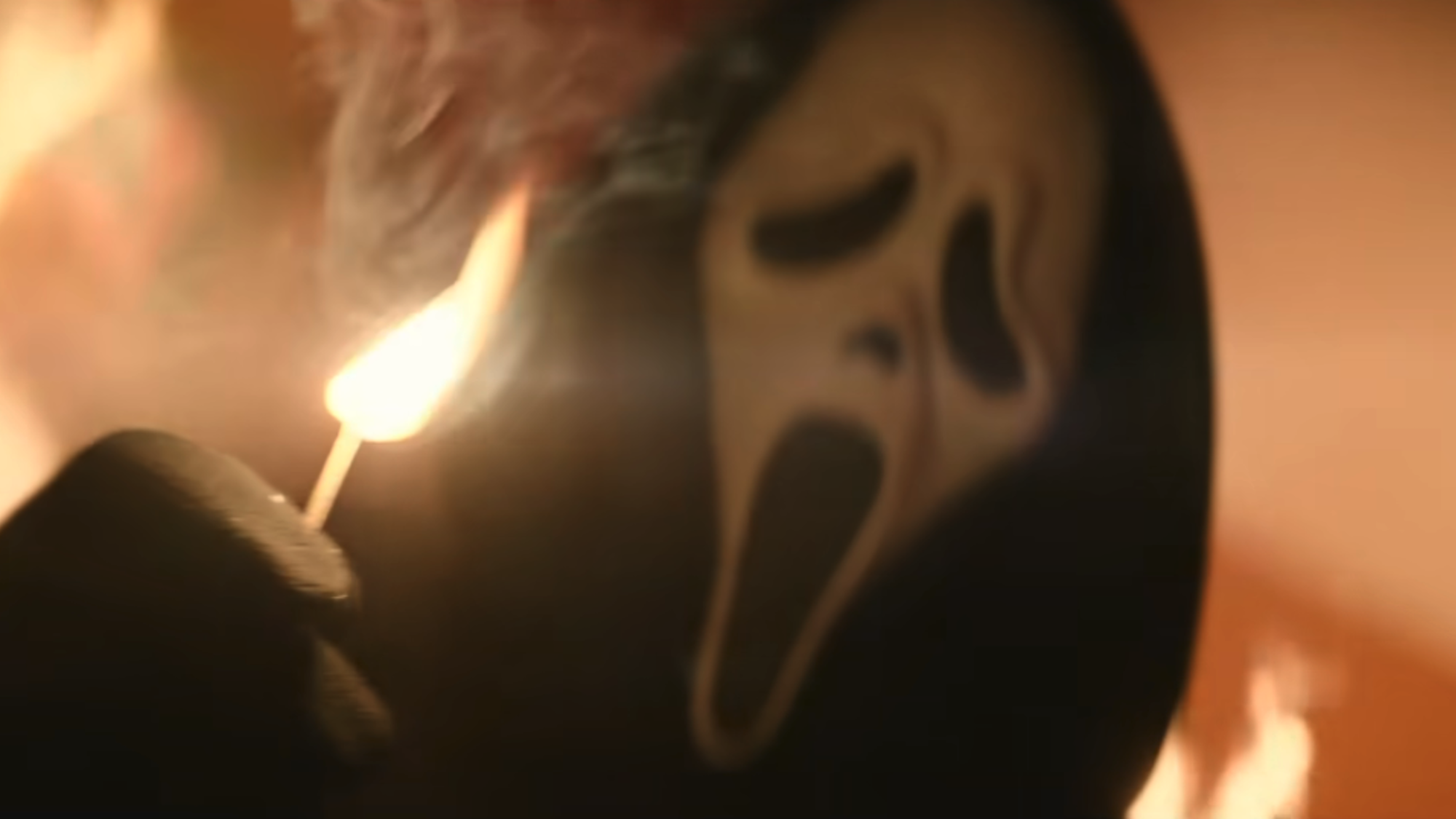 Ghostface with a lit match in Scream 7