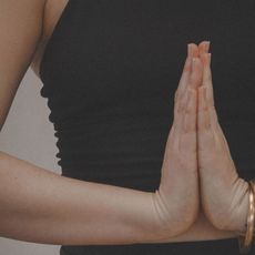 A woman doing yoga