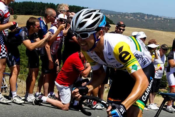 Jack Bobridge fights his way up Checker Hill.