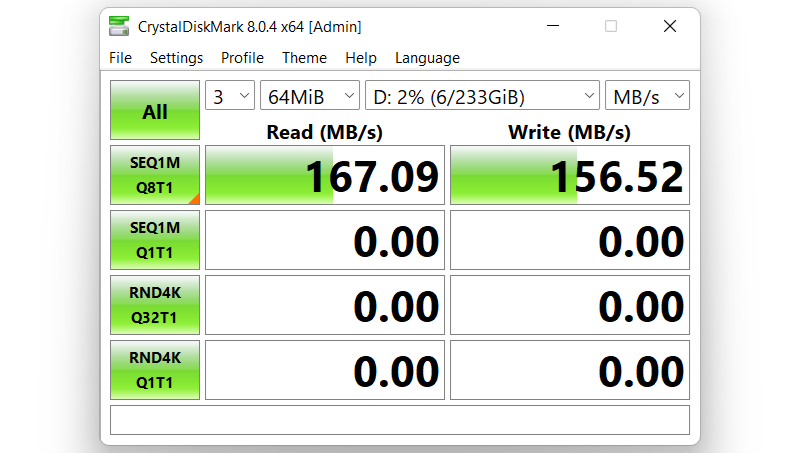 Lexar Silver Plus SDXC Memory Card CrystalDiskMark Benchmark