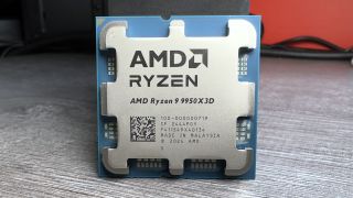 Photo of an AMD Ryzen 9 9950X3D processor