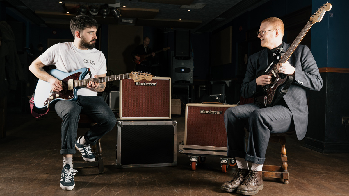 SPQR's Pete Harrison and Connor Dickson with Blackstar Studio 10 6L6 guitar amps