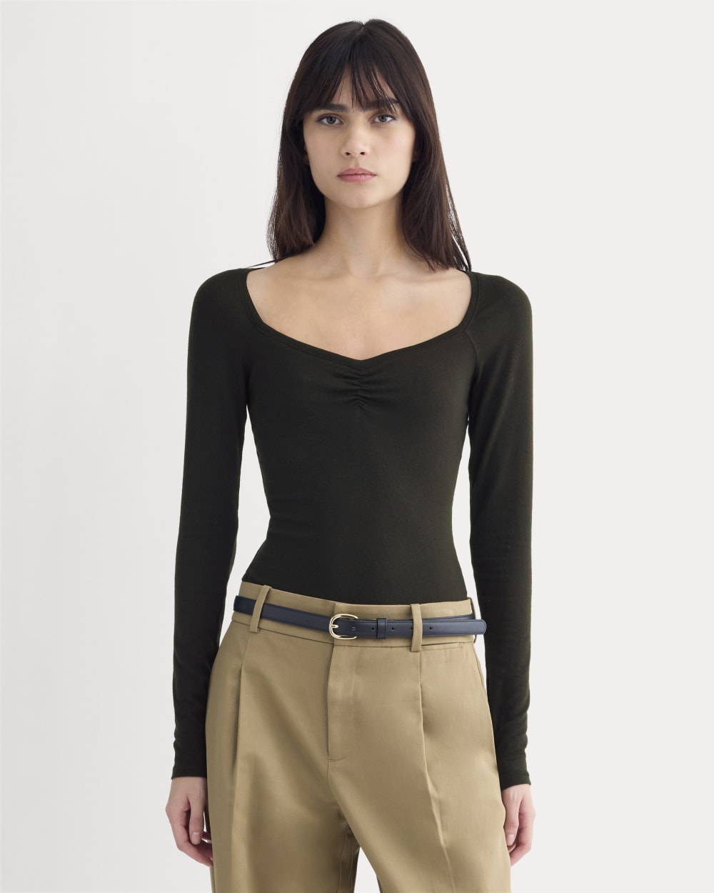 Sweetheart-Neck Top in Butterluxe | Black - Xxs
