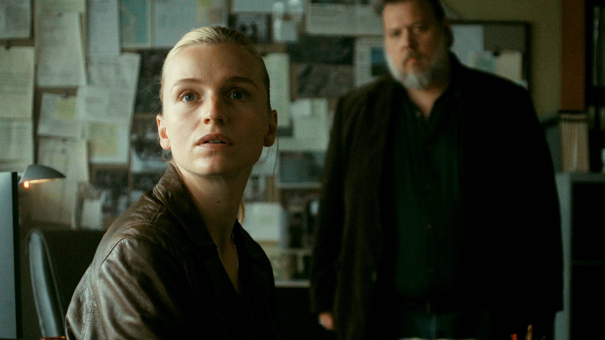 Clara Dessau and Nicolas Bro in "The Asset" on Netflix