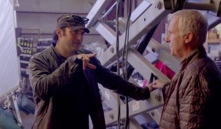 Alita: Battle Angel Robert Rodriguez and James Cameron on set