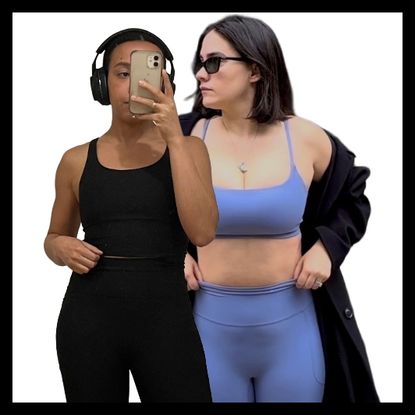 Marie Claire editors Julia Marzovilla and Lauren Tappan test Old Navy's new PowerSoft Boundless Range