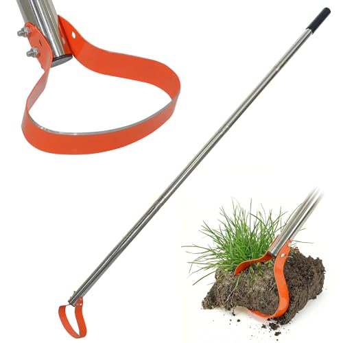 Cklt 63-Inch Weed Remover Tool - Hoe for Weeds With 15&amp;deg; Sharp Spring Steel Blade &amp;amp; Anti-Loosening Nut, Adjustable Long Handle Weeder for Flower Beds, Yard, and Farm Weeding