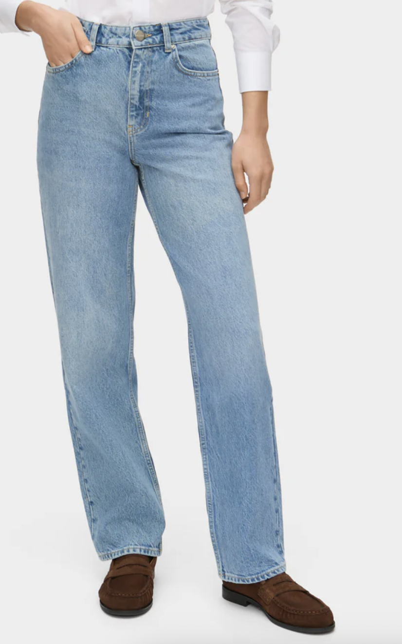 Aligne, High Rise Straight Leg Jeans