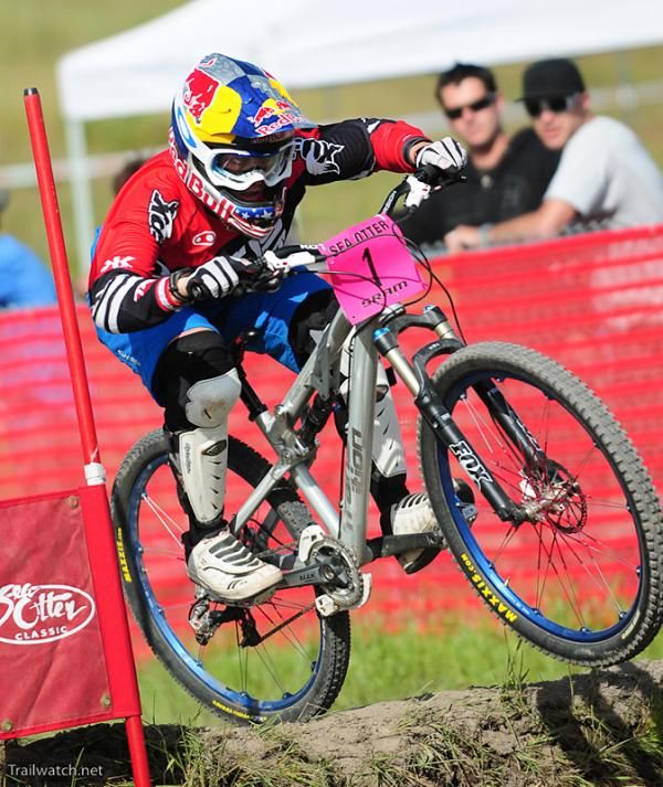 Jill Kintner (Transitions) on her way to winning the Sea Otter dual slalom.