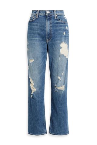 Study Hover Distressed High-Rise Straight-Leg Jeans